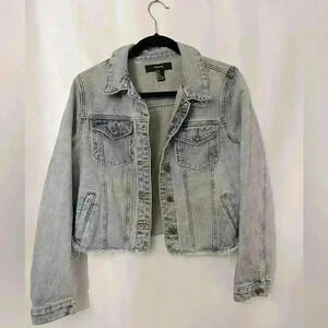 Forever21 Distressed Jean Jacket Size M